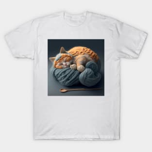 Sleepy Kitty Cat Knitten Kitten T-Shirt